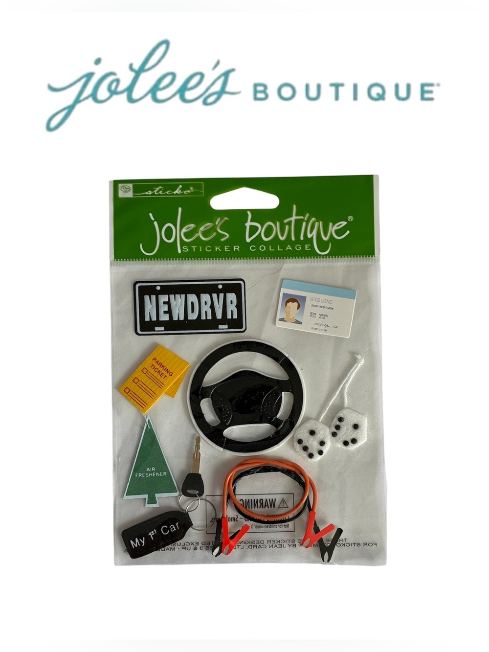 JOLEE’S BOUTIQUE DIMENSIONAL STICKERS SCRAPBOOK ‘NEW DRIVER’ NEW SCRAPBOOKING